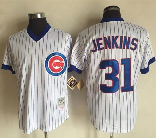 Mitchell And Ness Cubs #31 Fergie Jenkins White Strip Throwback Stitched MLB Jersey